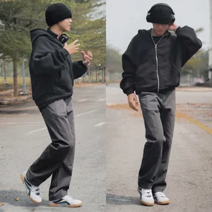 Quần Double Knee Kaki Ống Suông – Màu Xám - ảnh 4