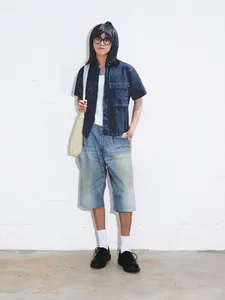Áo Sơ Mi Boxy Tokyo Reetro Denim Tay Ngắn - ảnh 7