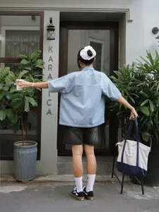 Áo Sơ Mi Boxy Tokyo Reetro Denim Tay Ngắn - ảnh 6