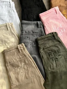 Quần Kaki Jeans Dài Ống Rộng Basic - ảnh 5