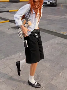 Quần Short Jeans Ống Rộng Reetro Sky Unisex - ảnh 4
