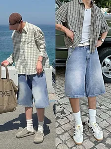 Quần Short Jeans Ống Rộng Reetro Sky Unisex - ảnh 9