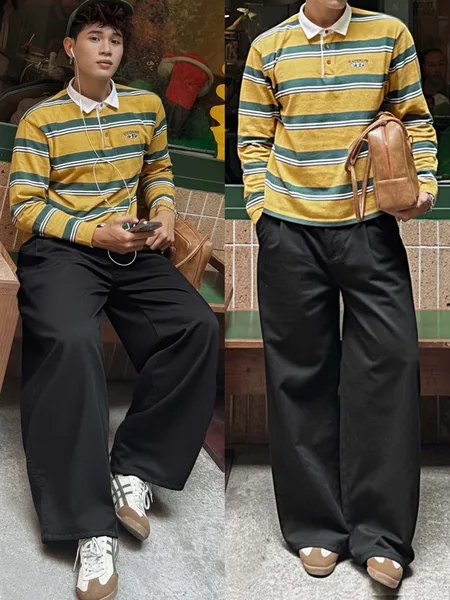 Quần Tây Ống Rộng Xếp Ly Reetro Oldschool