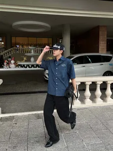 Áo Sơ Mi Osaka Basic Reetro Denim Tay Ngắn - ảnh 3